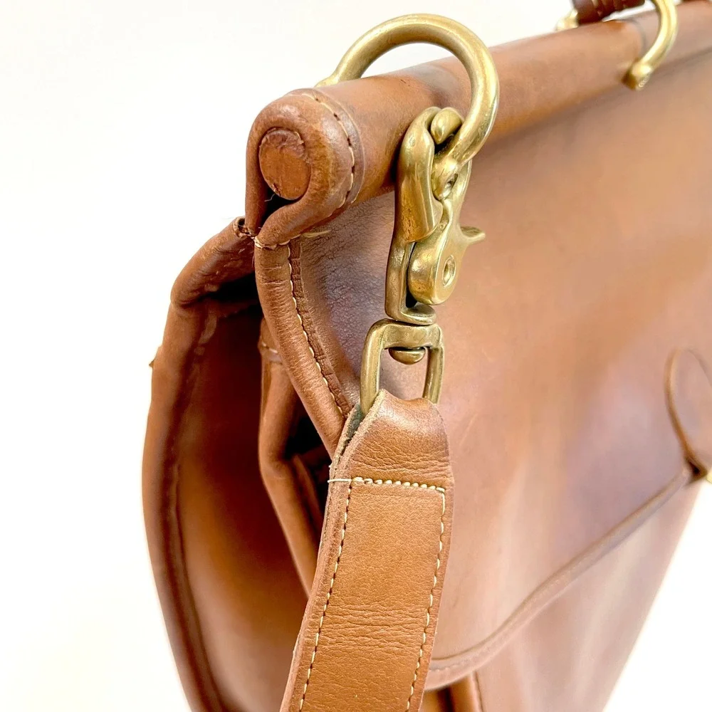 Vintage Coach Beekman Briefcase British Tan Leather Messenger Bag Academia
